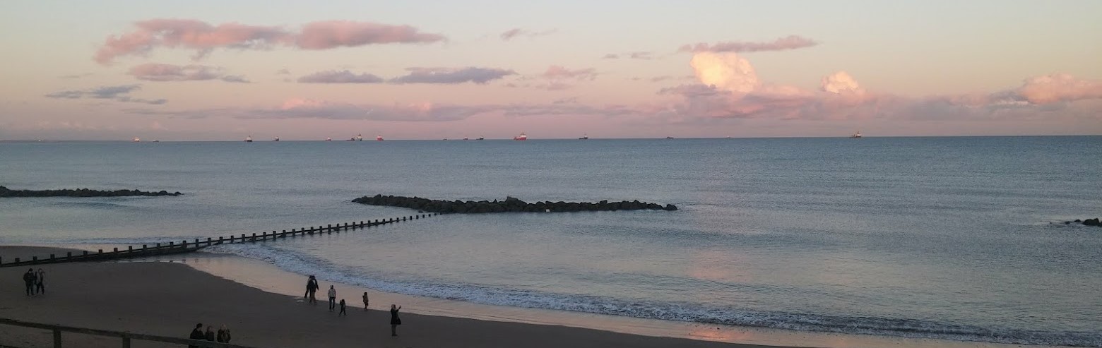 Aberdeen beach at sunset.